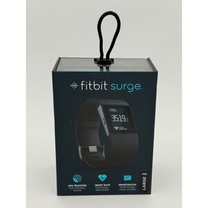 Fitbit Surge Fitness Superwatch Black Size Large GPS Heart Rate FB501BKL New